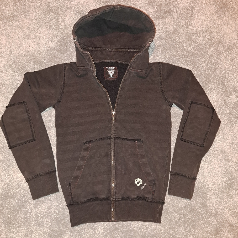 Vintage - Fallen Jamie Thomas Hoodie - Mens size SMALL - Black Stripes
